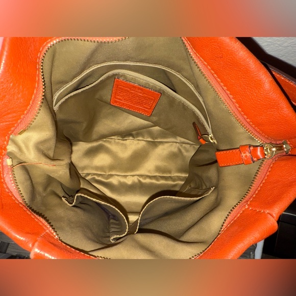 Coach Madison Isabelle Leather Hobo Shoulder Bag in Orange F17275 - Picture 4 of 16